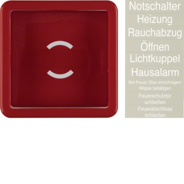 HAGER BOCCHIOTTI - Pezzo centrale con lastra di vetro wg UP IP44 rosso lucido 1295