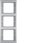 HAGER BOCCHIOTTI - Cornice tripla per montaggio verticale Berker K.5 acciaio inox, metallo opaco 13337004