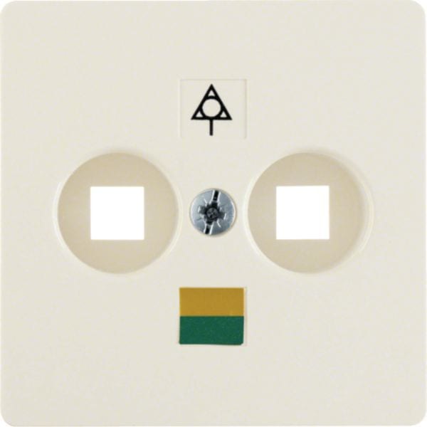 HAGER BOCCHIOTTI - Mascherina centrale per presa equipotenziale bianco lucido 140302