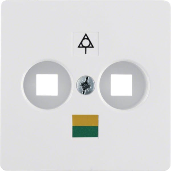 HAGER BOCCHIOTTI - Mascherina centrale per presa equipotenziale bianco polare lucido 140309