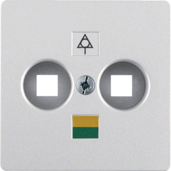 HAGER BOCCHIOTTI - Mascherina centrale per presa equipotenziale alu opaco, verniciato 14031404