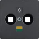 HAGER BOCCHIOTTI - Mascherina centrale per presa equipotenziale antracite opaco 14031606