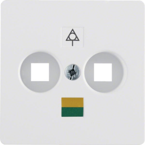 HAGER BOCCHIOTTI - Mascherina centrale per presa equipotenziale bianco polare opaco/velluto 14031909