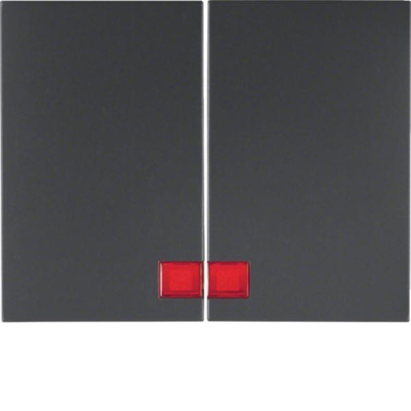 HAGER BOCCHIOTTI - Bilanciere doppio con lente Berker K.1 antracite opaco, verniciato 14377006