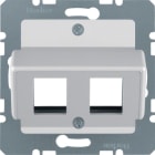 HAGER BOCCHIOTTI - Mascherina centrale doppia per Jack AMP alu opaco, verniciato 14631404