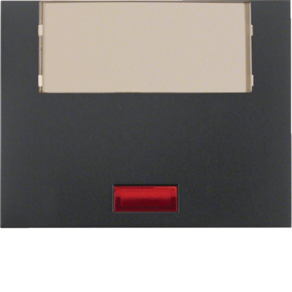 HAGER BOCCHIOTTI - Bilanciere con lente e grande portaetich. Berker K.1 antracite opaco, vernic. 14967006