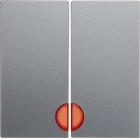 HAGER BOCCHIOTTI - Bilanciere doppio con lente Berker B.7 alu opaco, verniciato 16271404