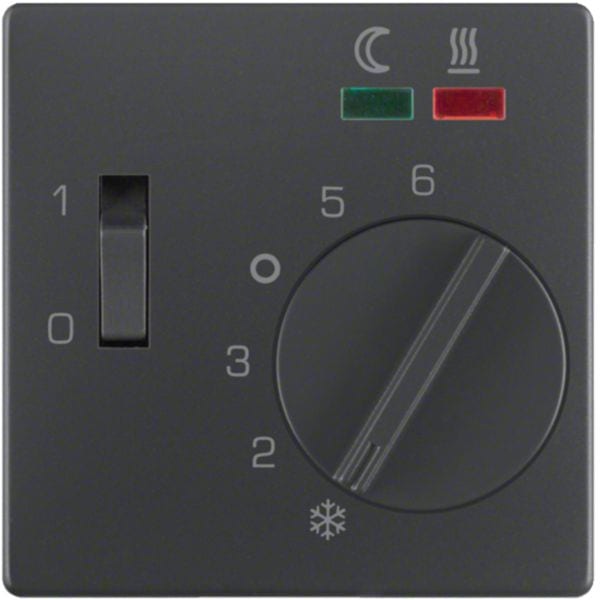 HAGER BOCCHIOTTI - Pezzo c.le x Termostato x risc. a pavimento Serie Q.1/Q.3 antrac.vellut, vern. 16726086