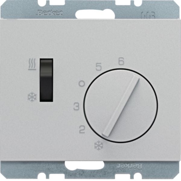 HAGER BOCCHIOTTI - Termostato, deviat., + pezzo c.le + comm. Estate/Inverno K.5 allum. 20297103