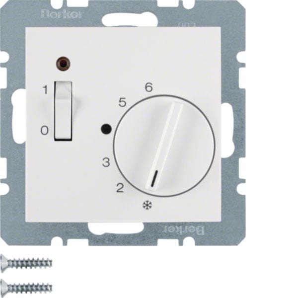 HAGER BOCCHIOTTI - Termostato cont. NC + pezzo c.le 24 V CA/CC Serie S.1/B.3/B.7 bianco pol. opac 20311909