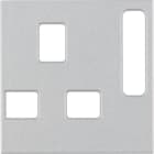 HAGER BOCCHIOTTI - Pezzo centrale per prese, BRITISH STANDARD disinseribile B.7 alluminio opaco 3313071404