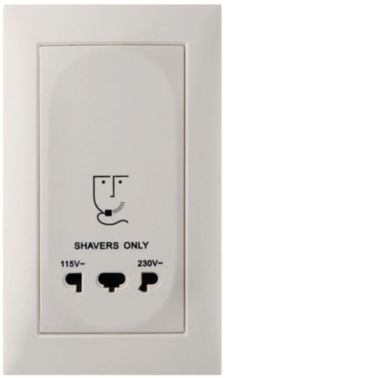 HAGER BOCCHIOTTI - Presa senza messa a terra per rasoio elettrico, S.1 bianco polare opaco 3344758909