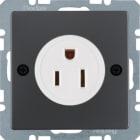 HAGER BOCCHIOTTI - Presa con terra USA/CANADA NEMA 5-15 R Serie Q.1/Q.3 antrac.vellut, vern. 41666086