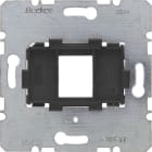 HAGER BOCCHIOTTI - Piastra di supporto con alloggiamento nero singola per Modular Jack 454201