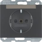 HAGER BOCCHIOTTI - Presa SCHUKO con portaetichetta Berker K.1 antracite opaco, verniciato 47387006