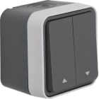 HAGER BOCCHIOTTI - Puls. doppio x venez. + simb. freccia a parete Serie W.1 gri/gri chiar op 50753535