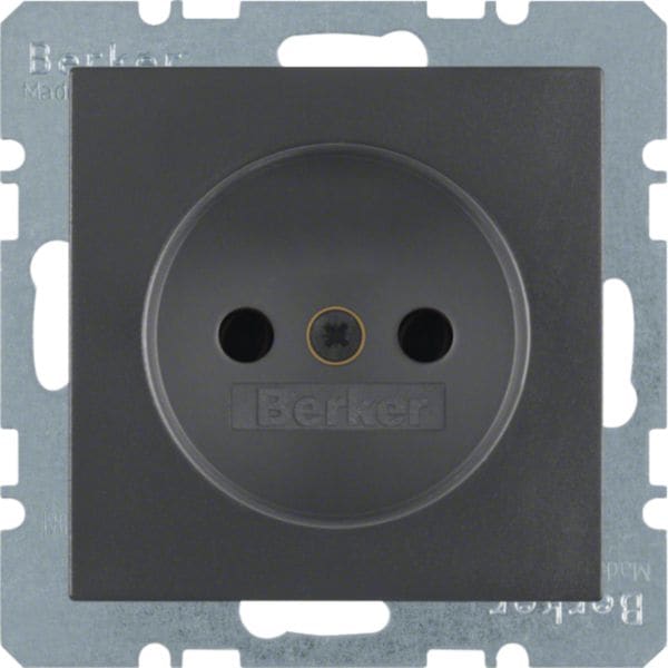 HAGER BOCCHIOTTI - Presa senza messa a terra con alta prot. da contatti B.3/B.7 antracite opaco 6167331606