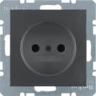 HAGER BOCCHIOTTI - Presa senza messa a terra con alta prot. da contatti B.3/B.7 antracite opaco 6167331606