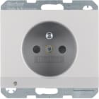 HAGER BOCCHIOTTI - Presa con spinotto x terra + LED orientamento Serie K.5 alu opaco, vern. 6765107003