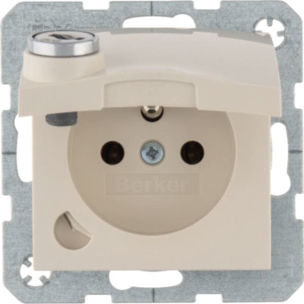 HAGER BOCCHIOTTI - Presa con spinotto terra e coperchio con chiave S.1 bianco luc. 6765118982