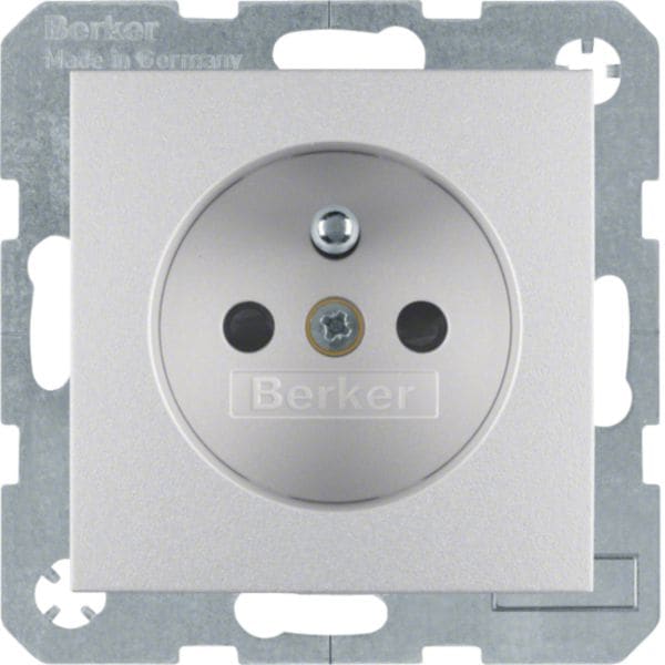 HAGER BOCCHIOTTI - Presa con spinotto di messa a terra Berker B.7 alu opaco, verniciato 6765761404
