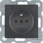 HAGER BOCCHIOTTI - Presa con spinotto di messa a terra Berker B.3/B.7 antracite opaco 6765761606