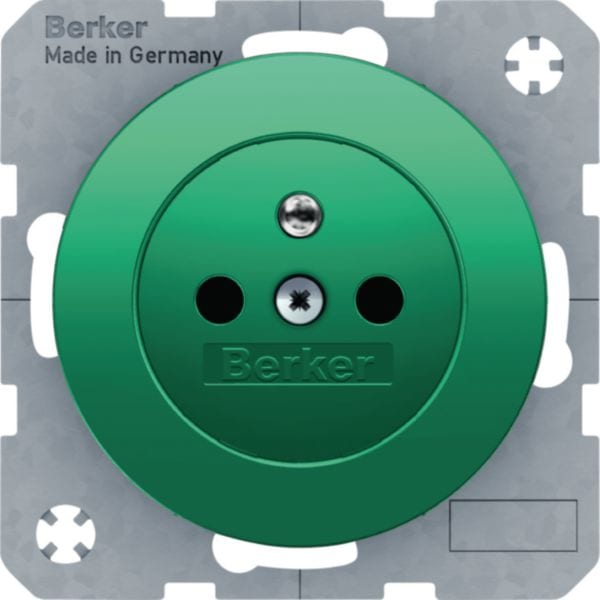 HAGER BOCCHIOTTI - Presa con spinotto di messa a terra e alta prot. da contatti Serie R.1 verde 6765762003