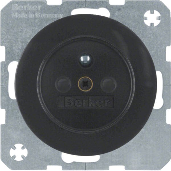 HAGER BOCCHIOTTI - Presa con spinotto di messa a terra Berker R.1/R.3 nero lucido 6765762045