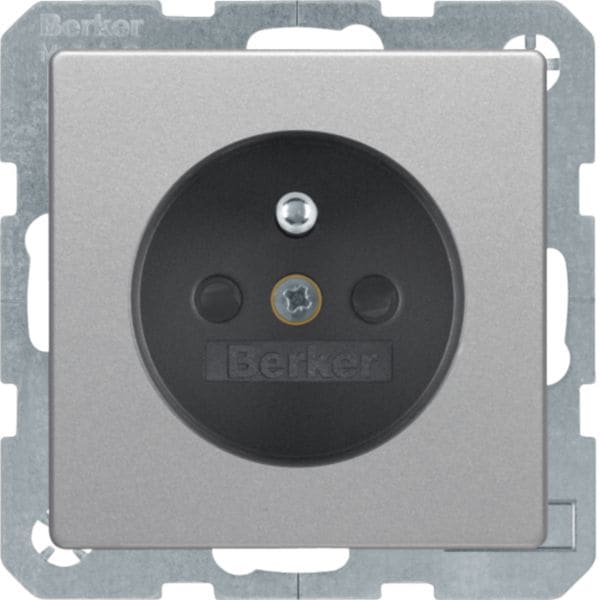 HAGER BOCCHIOTTI - Presa con spinotto di messa a terra Berker Q.1/Q.3?alu velluto, verniciato 6765766084