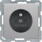 HAGER BOCCHIOTTI - Presa con spinotto di messa a terra Berker Q.1/Q.3?alu velluto, verniciato 6765766084