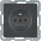 HAGER BOCCHIOTTI - Presa con spinotto di messa a terra Berker Q.1/Q.3 antracite velluto, vernic. 6765766086