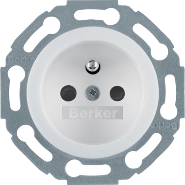 HAGER BOCCHIOTTI - Presa con spinotto di messa a terra Serie 1930/Glas bianco polare lucido 676579