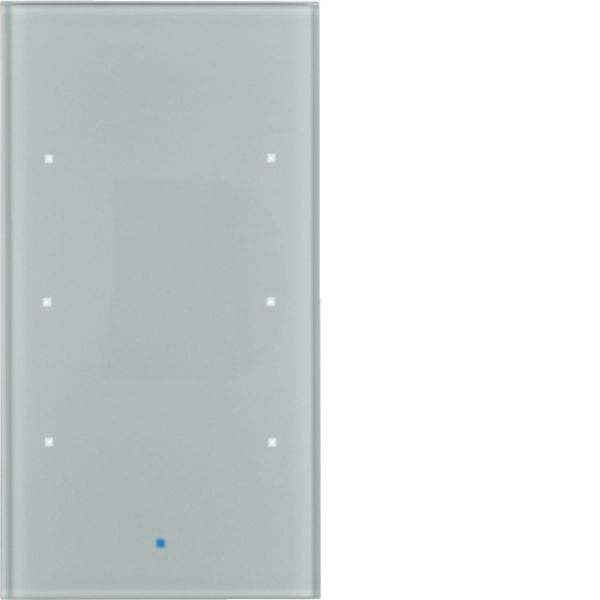 HAGER BOCCHIOTTI - Sensore touch triplo comfort?con accoppiatore bus KNX?Berker TS Sensor vetro alu 75143034