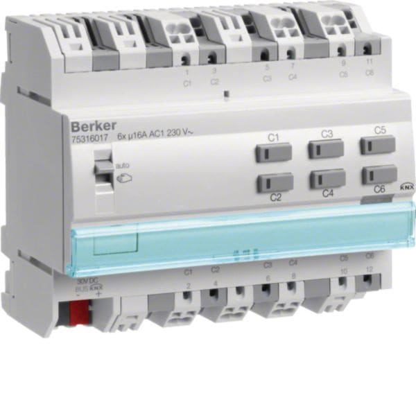 HAGER BOCCHIOTTI - Attuatore on-off 6 out con rilevamento di corrente KNX 75316017