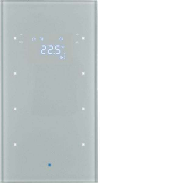 HAGER BOCCHIOTTI - Sensore vetro KNX triplo con Termostato KNX - Serie TS Sensor vetro alu 75643034