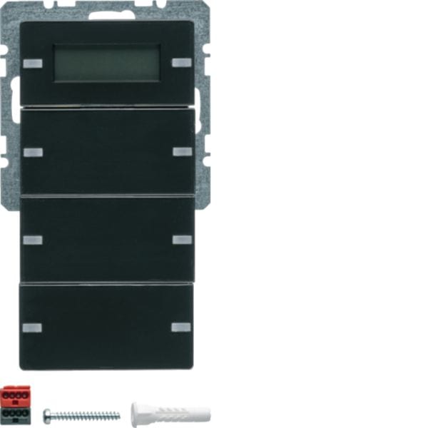 HAGER BOCCHIOTTI - Sensore a tasti triplo con regolat. di temperatura KNX - Serie Q.1/Q.3 antracite 75663726