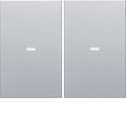 HAGER BOCCHIOTTI - Copertura per modulo sensore a tasti doppio KNX - K.1/K.5 alu opaco, verniciato 80960371