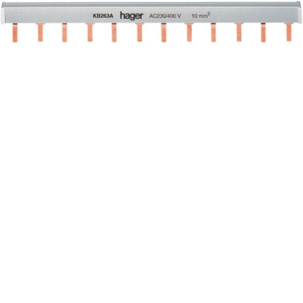 HAGER BOCCHIOTTI - Barretta di cablaggio 2P 12 moduli DIN KB263A