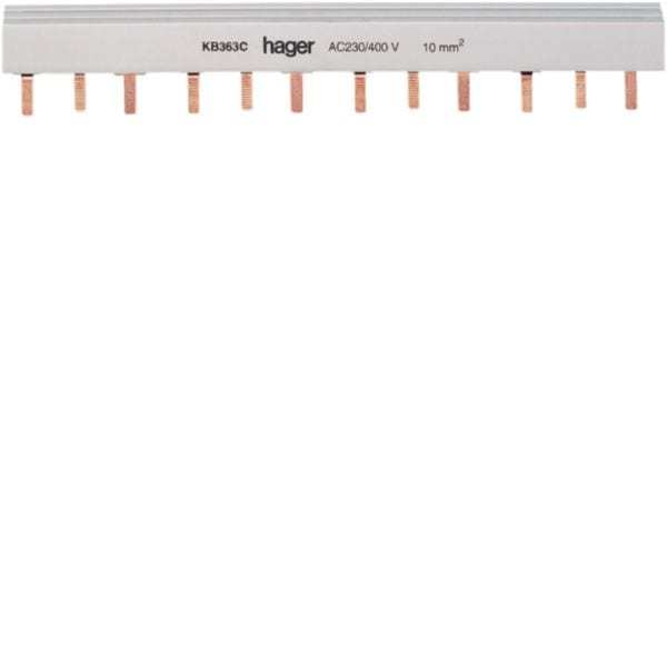 HAGER BOCCHIOTTI - Barretta di cablaggio a puntale 3P 63A 24 moduli DIN KB363C