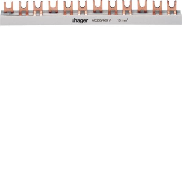 HAGER BOCCHIOTTI - barretta di cablaggio a forcella 3P 63A 1mt KDN363B