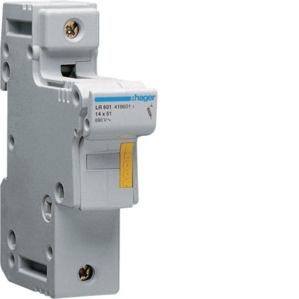 HAGER BOCCHIOTTI - Portafusibile non accessoriabile 14x51 1P 1.5 moduli DIN LR601