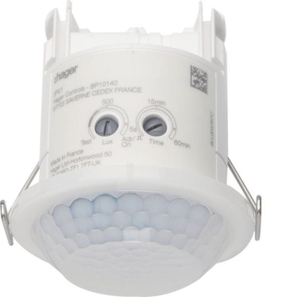 HAGER BOCCHIOTTI - Rilevatore di presenza e movimento mini KNX 360° a incasso rilevazione Ø10m TXD501