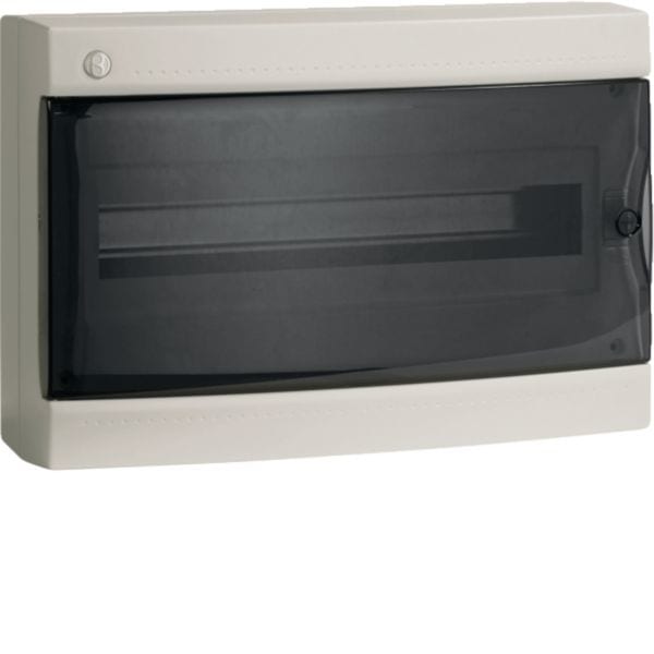 HAGER BOCCHIOTTI - Centralino 18 moduli con portella fumè Pablo IP40 Design bianco IP40 DSG 18 W