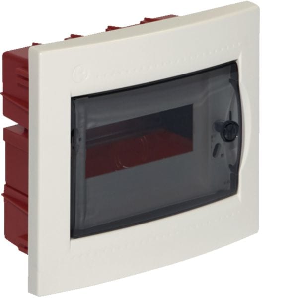 HAGER BOCCHIOTTI - Centralino 8 moduli con portella fumè Pablo IP40 Incasso bianco IP40 INC 08 W B04101