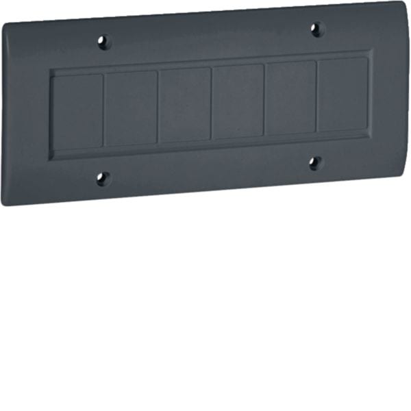 HAGER BOCCHIOTTI - Placca cieca 6 moduli per scatole canali TBA-TBN-TCN nero ardesia PCN6 A