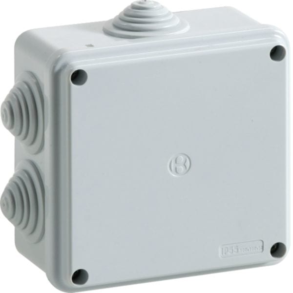 HAGER BOCCHIOTTI - Cassetta di derivazione IP55 grigia 100x100x50 viti metalliche IP55 01 VM B04831