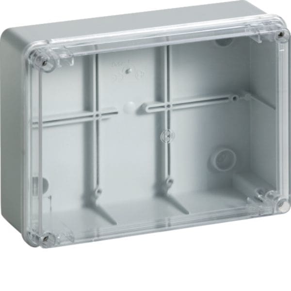 HAGER BOCCHIOTTI - IP56 04 TRASP VM Cassetta di derivazione cop trasparente viti metalliche GRIGIO