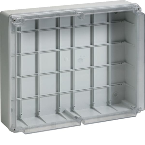 HAGER BOCCHIOTTI - IP56 08 TRASP VM Cassetta di derivazione cop trasparente viti metalliche GRIGIO B04858