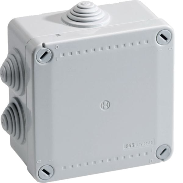 HAGER BOCCHIOTTI - IP55 01 GRI Cassetta di derivazione stagna da parete chiusura 1/4 di giro GRIGIO B05504