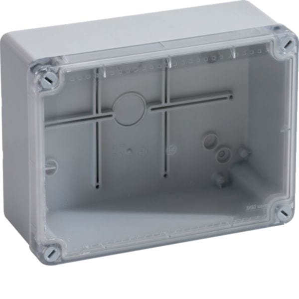 HAGER BOCCHIOTTI - Cassetta di derivazione trasparente 190x140x70 1/4 di giro IP56 04 TRASP B05615